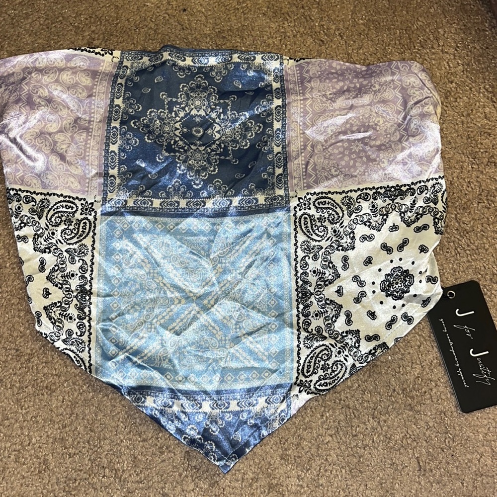 Silk bandana strapless top